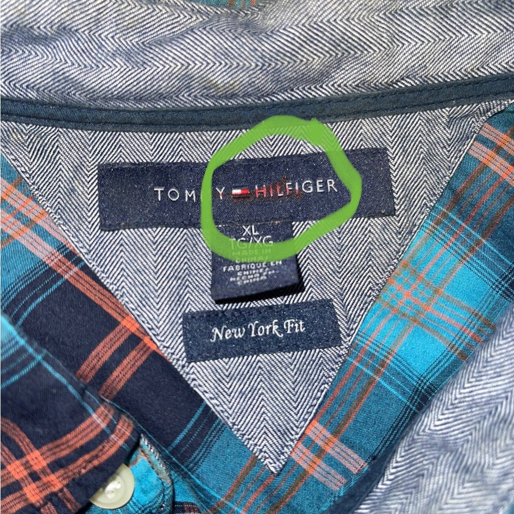 Tommy Hilfiger Mens XL Plaid Button Down Shirt Long Sleeve NY Fit Multicolored - Picture 5 of 11